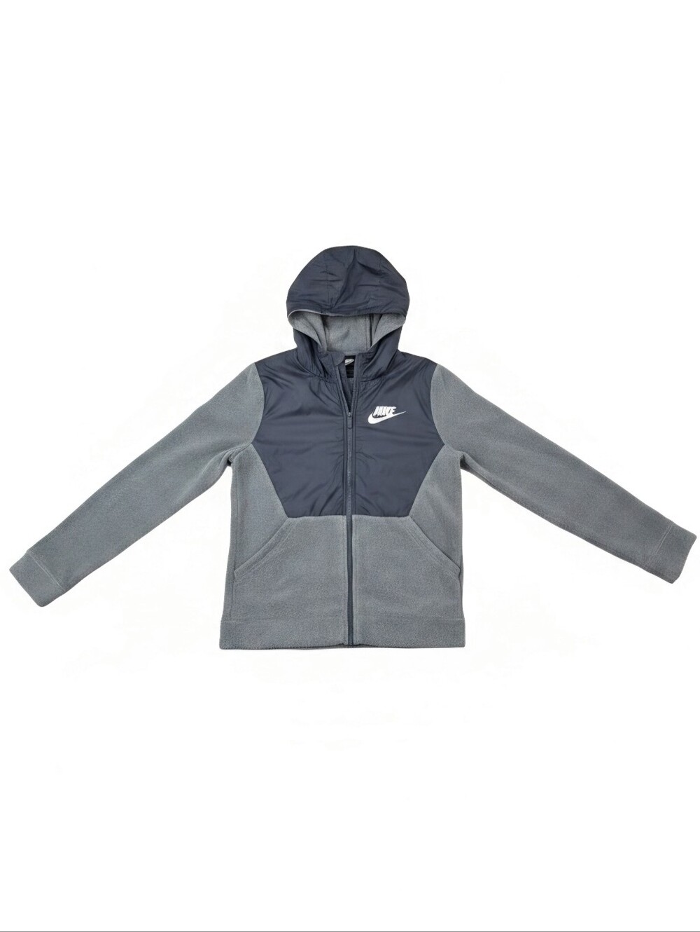 Nike Kids' Large Grey Hooded Full-Zip Jacket